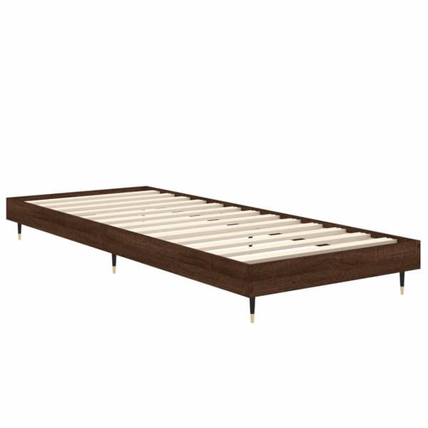 vidaXL Sängram brun ek 75x190 cm konstruerad trä Brun