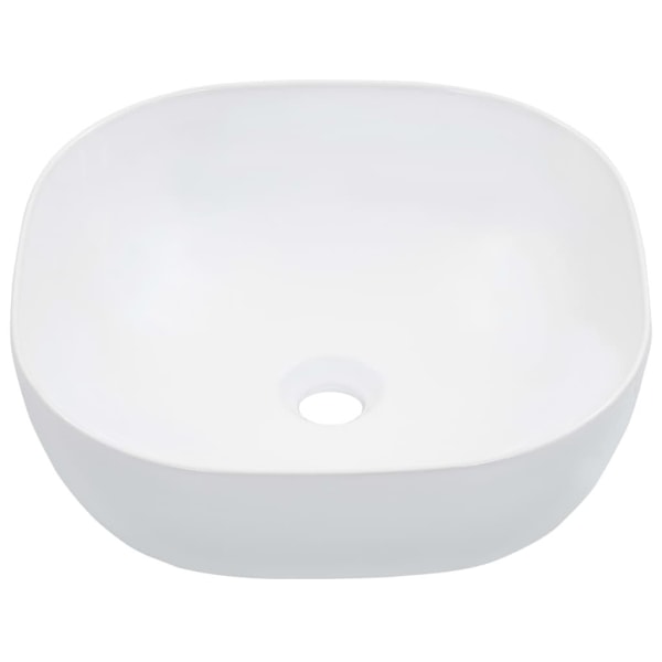 vidaXL Handfat 42,5x42,5x14,5 cm keramik vit Vit