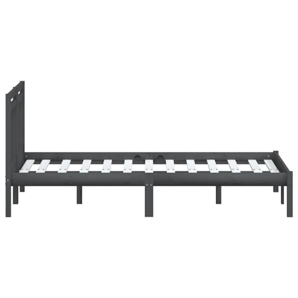 vidaXL Sängram grå massiv furu 120x200 cm Grå