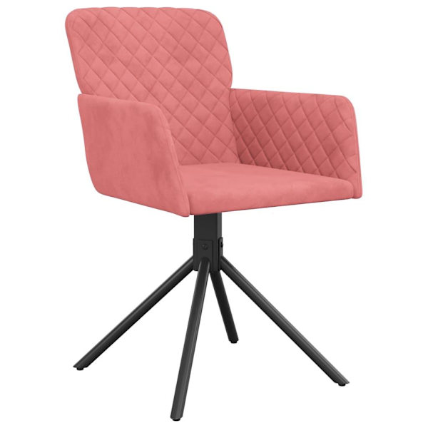 vidaXL Snurrbara matstolar 2 st rosa sammet Rosa