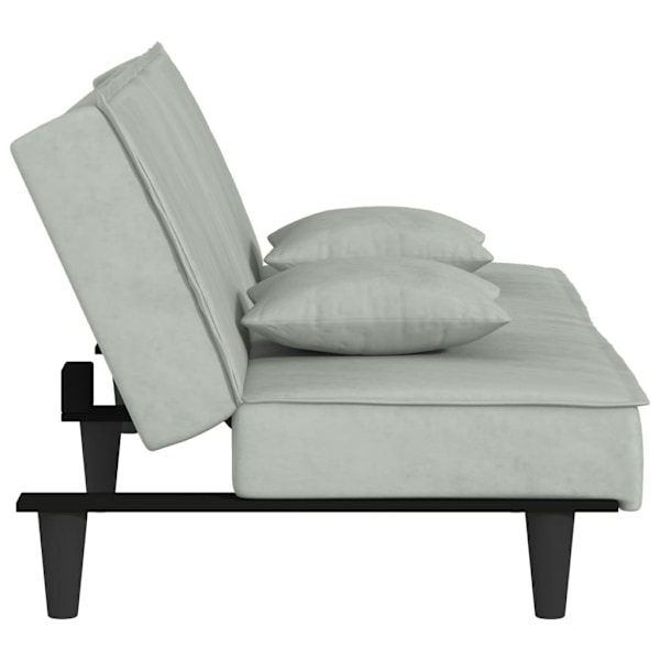 vidaXL Bäddsoffa ljusgrå sammet Grå