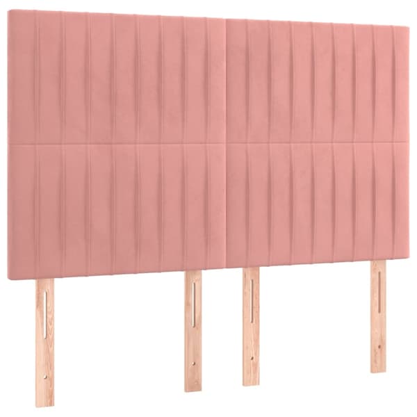 vidaXL Ramsäng med madrass rosa 140x190 cm sammet Rosa