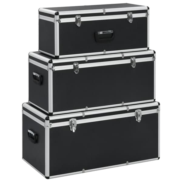 vidaXL Förvaringsväskor 3 st svart aluminium Svart