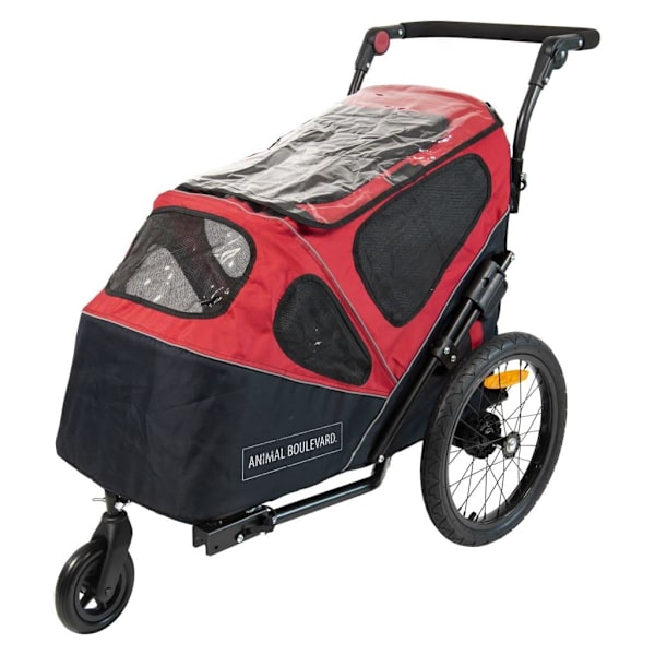 Animal Boulevard 2-i-1-cykelvagn för husdjur M 123x57x77 cm Svart
