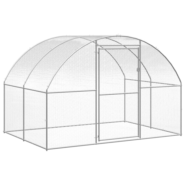 vidaXL Hönsbur för utomhusbruk 3x16x2 m galvaniserat stål Silver
