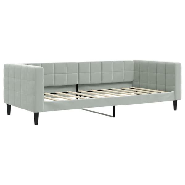 vidaXL Dagbädd ljusgrå 90x190 cm sammet Grå