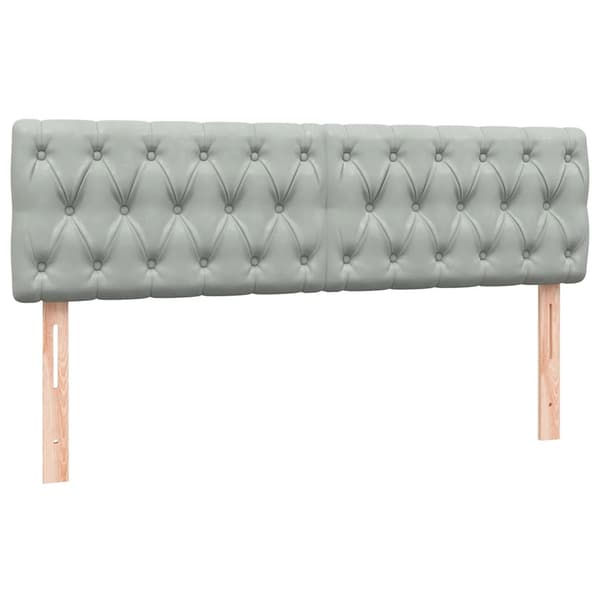 vidaXL Ramsäng med madrass ljusgrå 160x220 cm sammet Grå