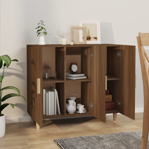 vidaXL Skänk brun ek 90x34x80 cm konstruerat trä Brun