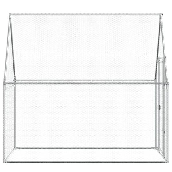 vidaXL Hönsbur silver 200x100x190 cm galvaniserat stål Silver