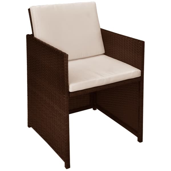 vidaXL Bistrogrupp 3 delar med dynor konstrotting brun Brun