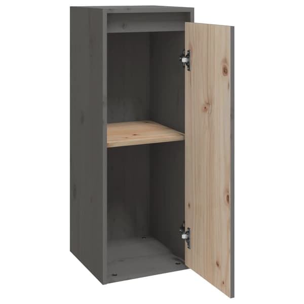 vidaXL Väggskåp grå 30x30x80 cm massiv furu grå