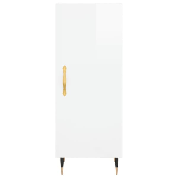 vidaXL Högskåp vit högglans 34,5x34x180 cm konstruerat trä Vit