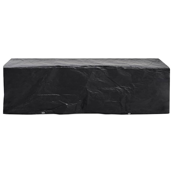 vidaXL Överdrag till solsäng 2 st 8 öljetter 218x77x55 cm Svart