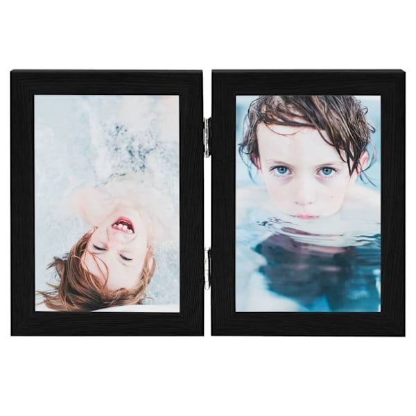 vidaXL Tvådelad fotoram svart 2x(13x18 cm) Svart