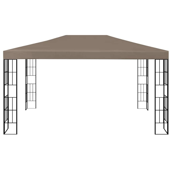 vidaXL Paviljong med ljusslinga LED 4x3 m taupe Taupe