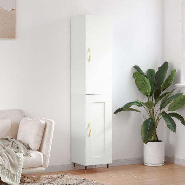 vidaXL Högskåp vit 34,5x34x180 cm konstruerat trä Vit