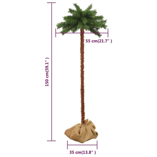 vidaXL Konstpalm med LEDs 150 cm Grön