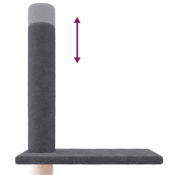 vidaXL Golv-till-tak klösträd mörkgrå 250,5-276,5 cm Grå
