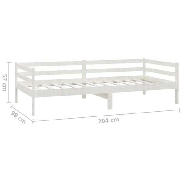 vidaXL Dagbädd vit massiv furu 90x200 cm Vit
