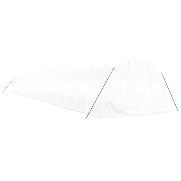 vidaXL Växthus med stålram vit 60 m² 20x3x2 m Vit