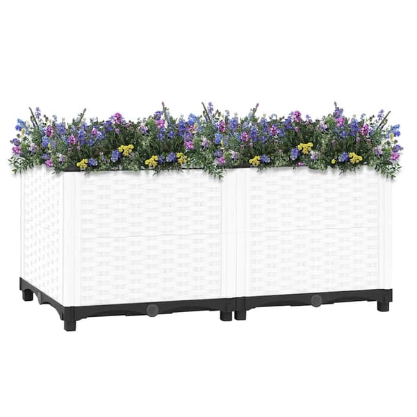 vidaXL Upphöjd odlingslåda 80x40x38 cm polypropen Vit