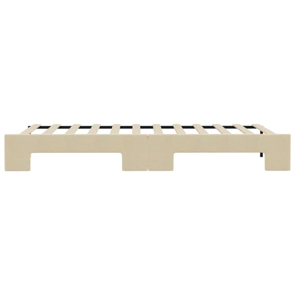 vidaXL Dagbädd utdragbar gräddvit 80x200 cm tyg Kräm