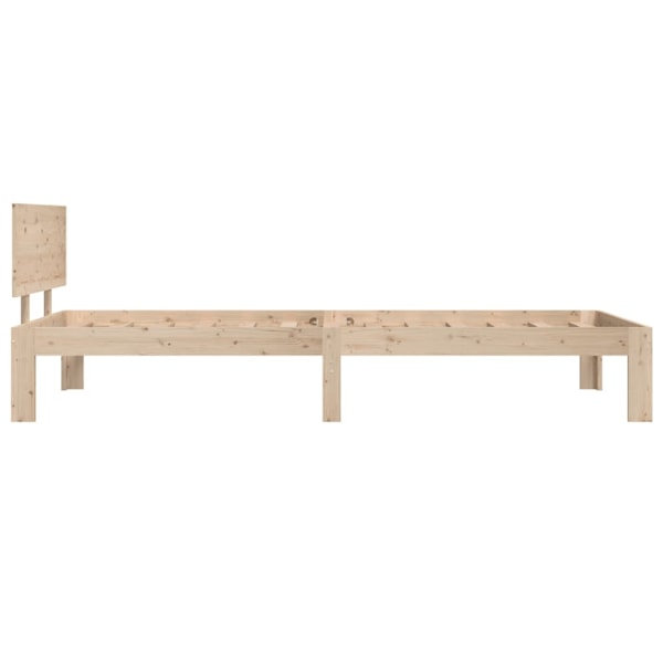 vidaXL Sängram massiv furu 90x200 cm Brun