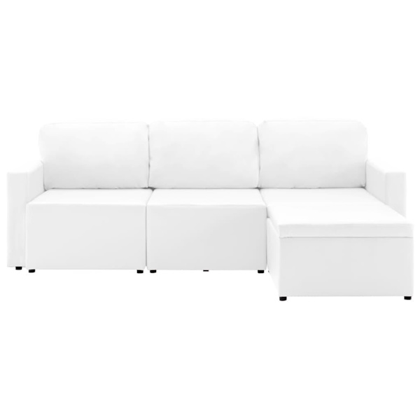 vidaXL Bäddsoffa modulär 3-sits vit konstläder Vit