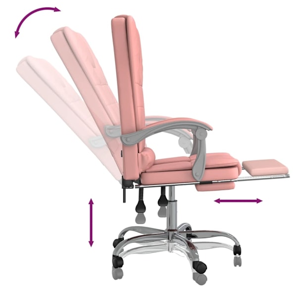 vidaXL Kontorsstol med massage rosa konstläder Rosa