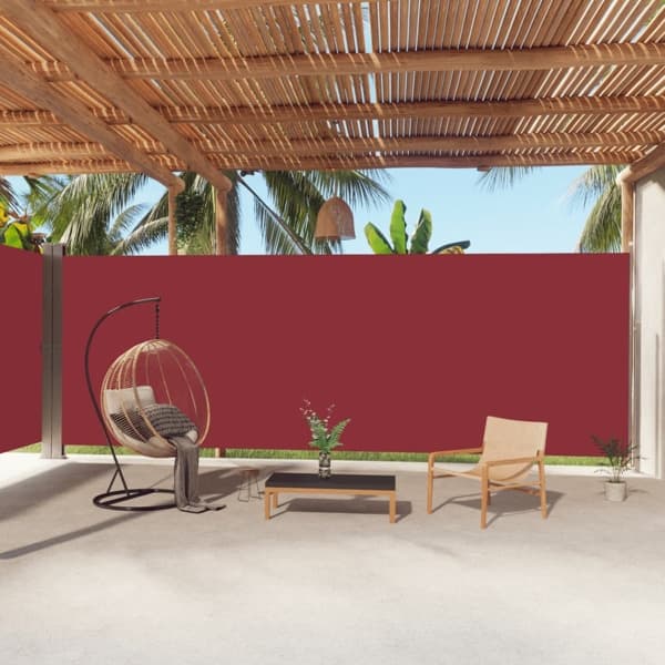 vidaXL Infällbar sidomarkis röd 220x1000 cm Röd