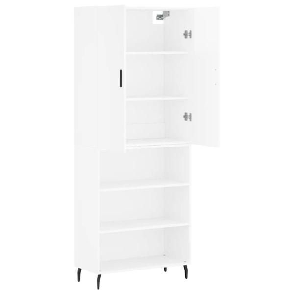 vidaXL Högskåp högglans vit 69,5x34x180 cm konstruerat trä Vit
