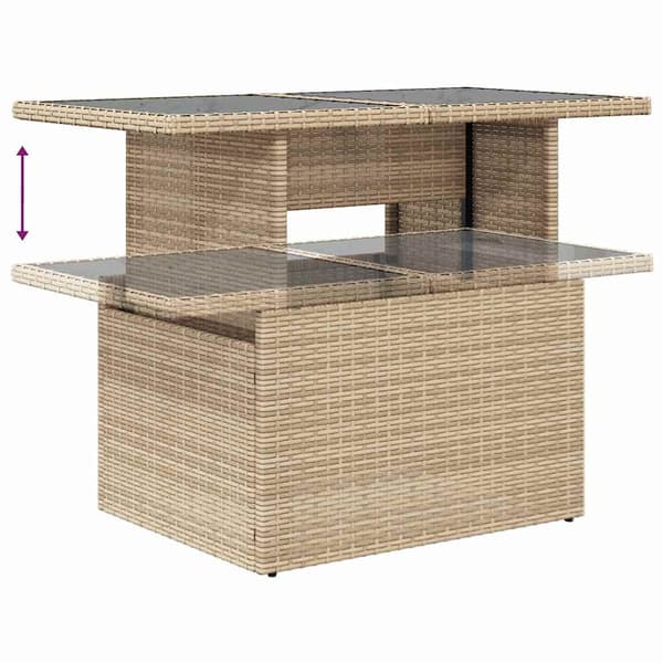 vidaXL Soffset 7 st Beige Poly rattan Beige