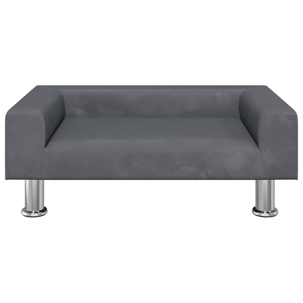 vidaXL Hundbädd mörkgrå 70x45x26,5 cm sammet Grå