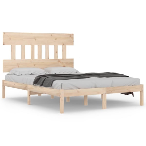 vidaXL Sängram massivt trä 200x200 cm Brun