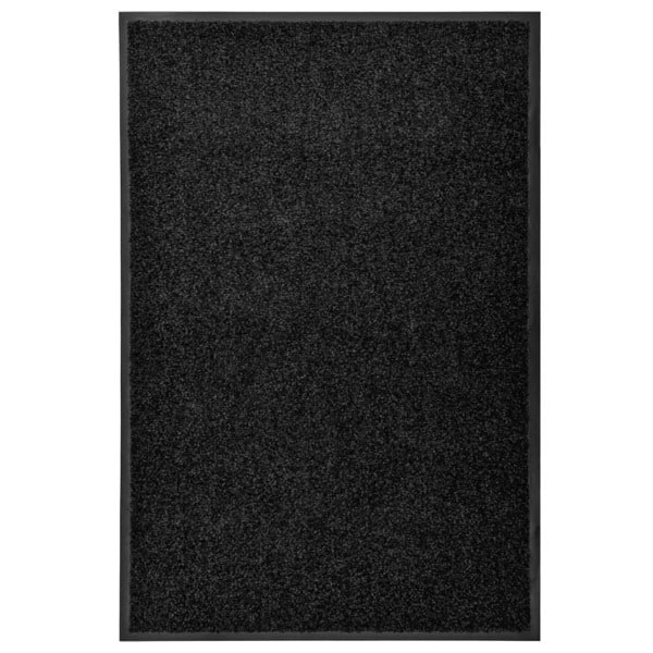 vidaXL Dörrmatta tvättbar svart 60x90 cm Svart