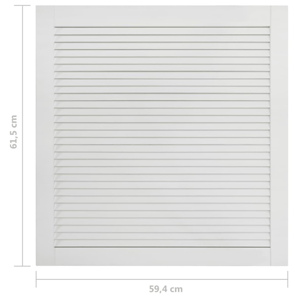vidaXL Skåplucka lamelldesign vit 61,5x59,4 cm massiv furu Vit