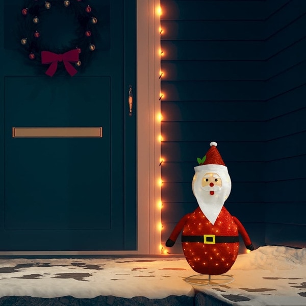 vidaXL Dekorativ jultomte med LED lyxigt tyg 60 cm Röd