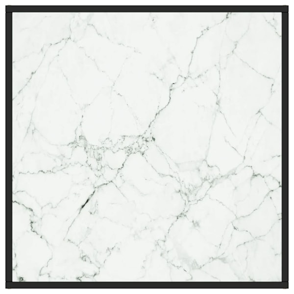 vidaXL Soffbord med svart vit marmor glas 80x80x35 cm Svart