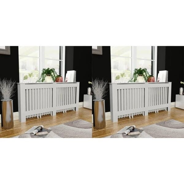 vidaXL Elementskydd 2 st MDF vit 172 cm Vit