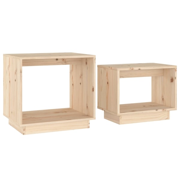 vidaXL Satsbord 2 st massiv furu Brun