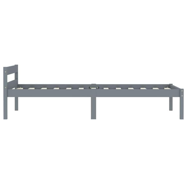 vidaXL Sängram grå massiv furu 100x200 cm grå