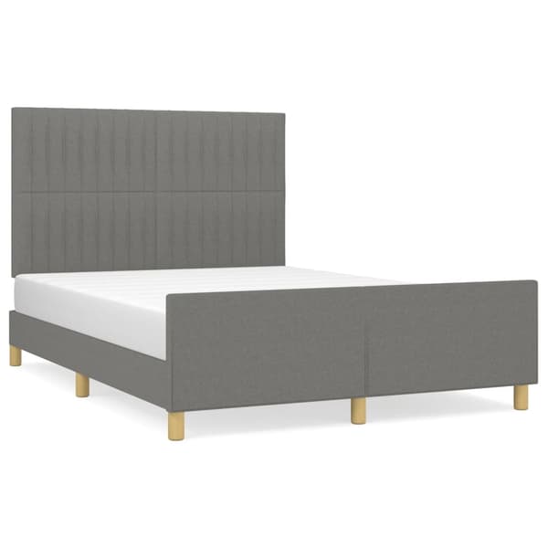 vidaXL Sängram utan madrass mörkgrå 140x200 cm tyg Grå