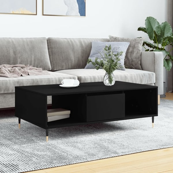 vidaXL Soffbord svart 104x60x35 cm konstruerat trä Svart