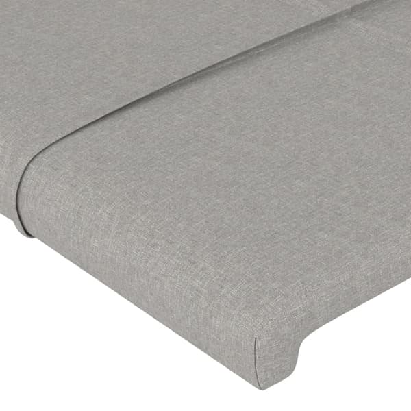 vidaXL Sänggavel LED ljusgrå 80x5x78/88 cm tyg Grå