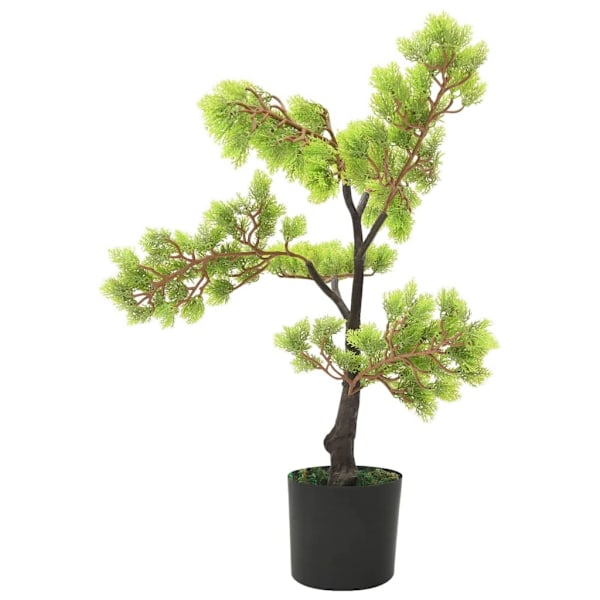vidaXL Konstgjort bonsaiträd i kruka cypress 60 cm grön Grön