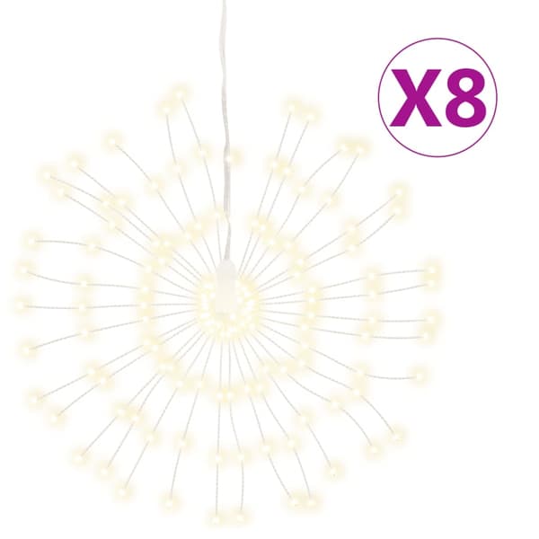 vidaXL Julbelysning 8 st 140 LED varmvit 17 cm Warm white