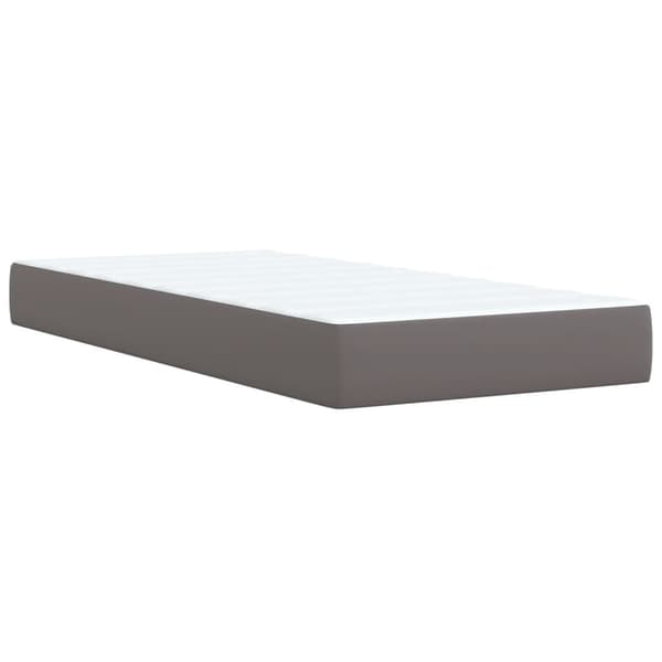 vidaXL Ramsäng med madrass grå 80x200 cm konstläder Grå