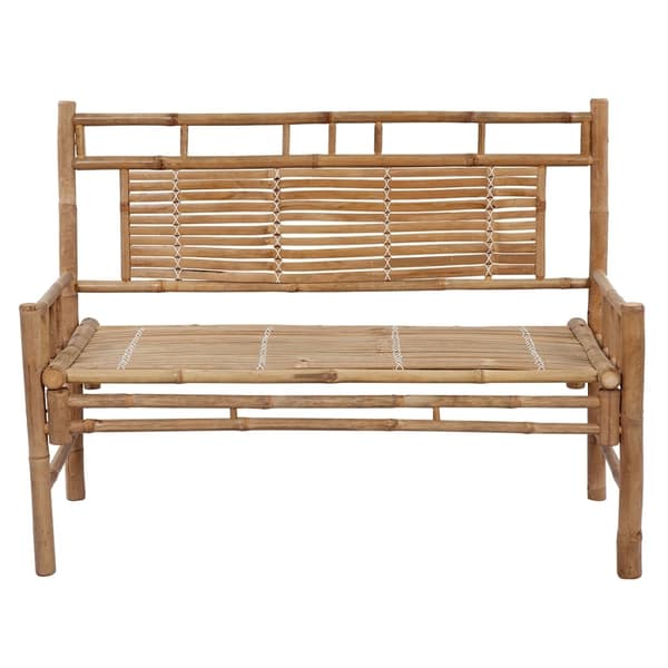 vidaXL Trädgårdsbänk med dyna 120 cm bambu Svart
