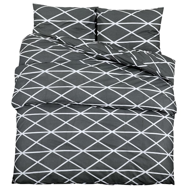 vidaXL Bäddset grå 200x200 cm bomull Grå