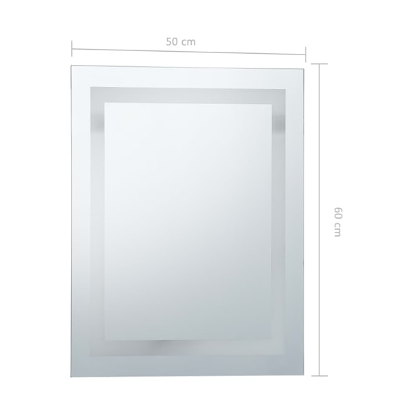 vidaXL Badrumsspegel LED med touch-sensor 50x60 cm Silver